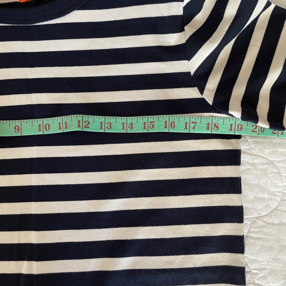 Joe Fresh Striped Jersey Dress Epaulettes Cotton Knit  Stripes Dress M - Picture 7 of 9